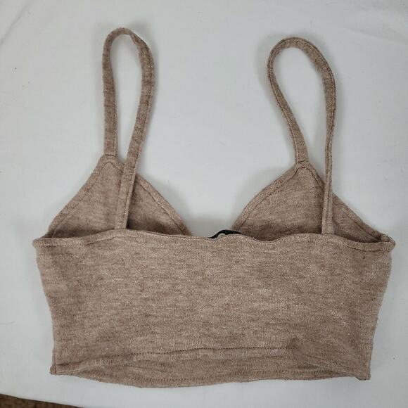 Zara Womens Tan Spaghetti Strap Full Coverage Pullover Minimizer‎ Bra Size XS - Picture 2 of 4